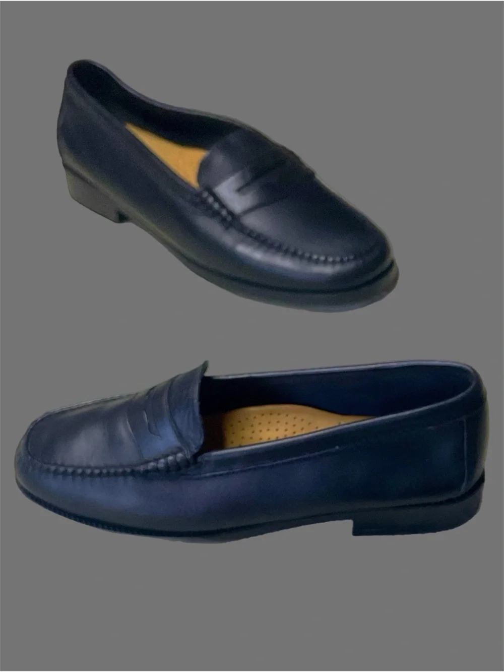 VTG G.H. Bass & Co. Penny Loafers Black Women's 9 W Wide Leather Style 3800-001